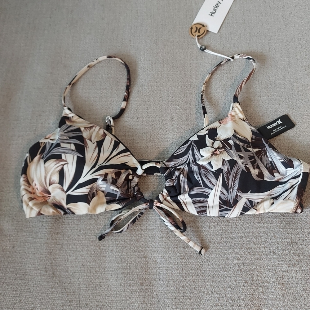 HURLEY Tie Front Bikini Top